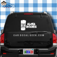 Aloha Bitches Hawaiian Tiki Car Window Decal Sticker