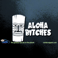 Aloha Bitches Hawaiian Tiki Car Decal