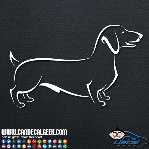 Cute Dachshund Dog Car Sticker