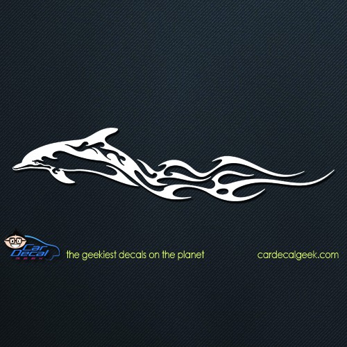 Flaming Dolphin Car Decal