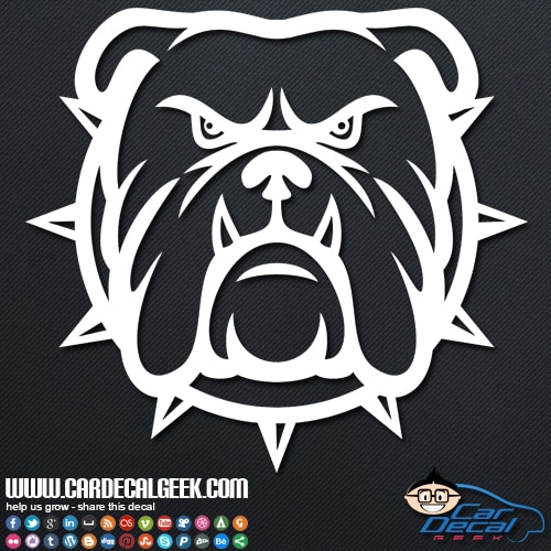 Mean Bulldog Car Window Sticker