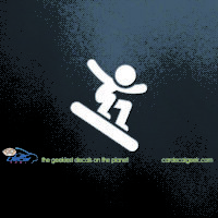 Snowboarder Stick Guy Car Decal