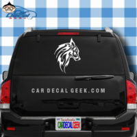 Tribal Wolf Head Car Window Decal Sticker