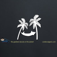 Tropical Hammock in Paradise Car Decal