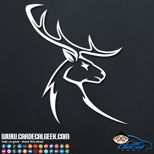 Deer Buck Head Hunting Decal