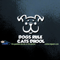 Dogs Rule Cats Drool Car Decal