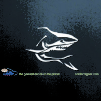 Menacing Scary Shark Decal for Cars