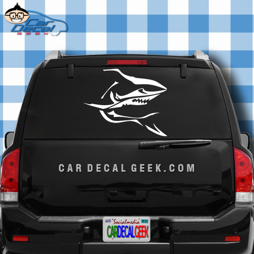 Menacing Scary Shark Car Window Decal Sticker