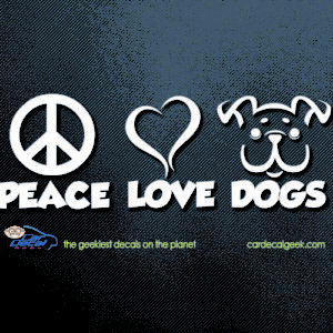 Poodle Peace Love L588 Dog Sticker 6" decal 