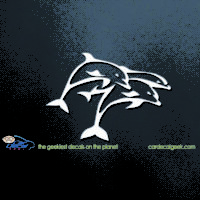 Three Jumping Dolphins Car Decal