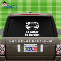 Frog I'd Rather Be Herping Car Window Decal Sticker