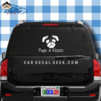 Pugs and Kisses Car Window Decal Graphic