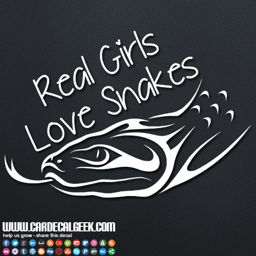 Real Girls Love Snakes Car Sticker