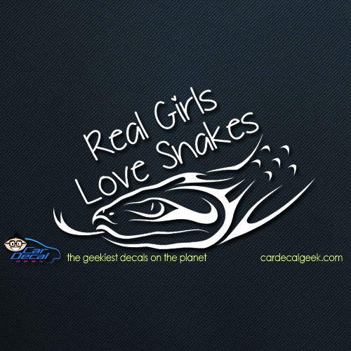 Real Girls Love Snakes Car Decal