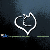 Cat Heart Car Decal Sticker