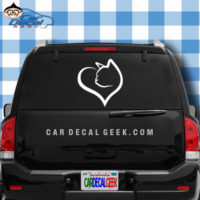 Cat Heart Shape Car Window Decal Sticker