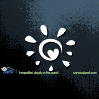 Abstract Sun with Heart Decal