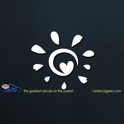 Abstract Sun with Heart Decal
