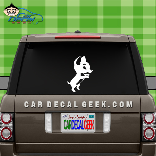 chihuahua begging car window decal