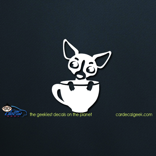 chihuahua in a cup car decal