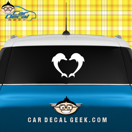 Dolphin Heart Car Window Decal Sticker Dolphin Heart Car Window Decal Sticker