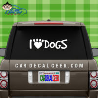I Love Dogs Car Window Decal Sticker
