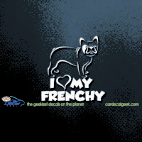 I Love My Frenchy Bulldog Car Decal