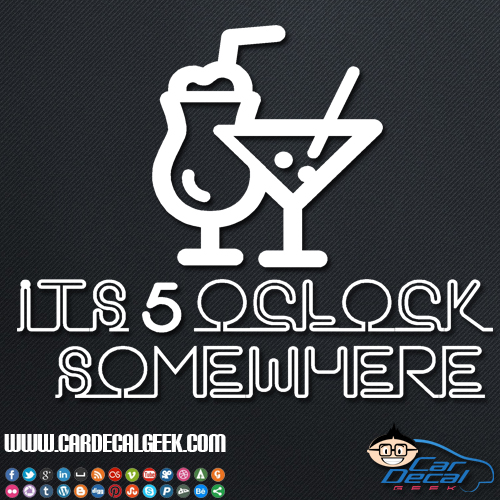 It's 5 Oclock Somewhere Neon Sign Decal