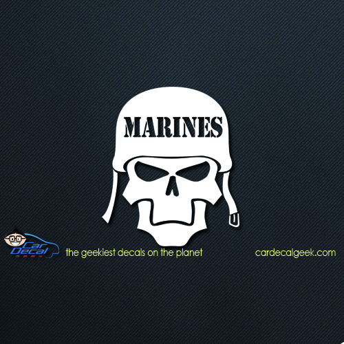 Marines Helmet Skull Car Decal