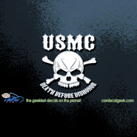 Marines Death Before Dishonor Car Decal