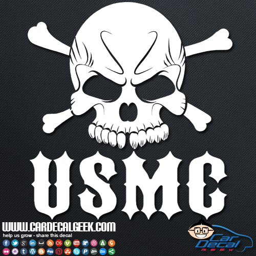 Marines USMC Skull Car Decal