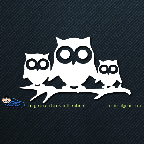 Cute Owl Family Car Decal