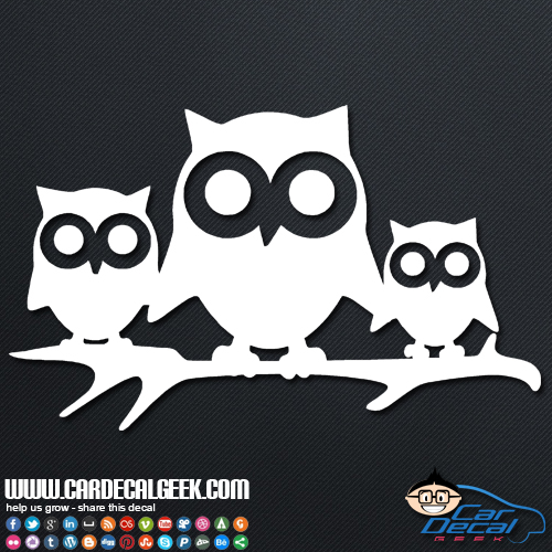 Owl Family Car Sticker