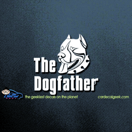 Pitbull Dogfather Car Window Decal Sticker | Dog Decals