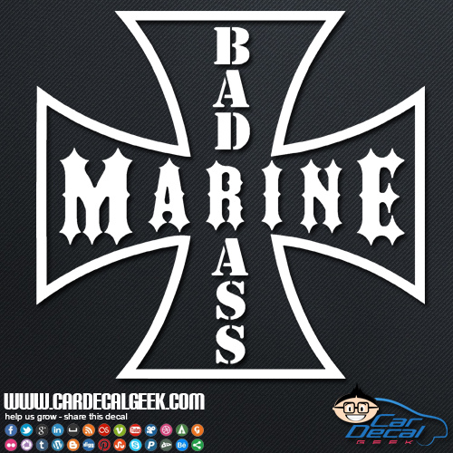 Bad Ass Marine Car Sticker