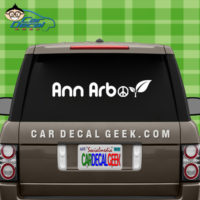Ann Arbor Peace Leaf Vinyl Car Window Decal Sticker