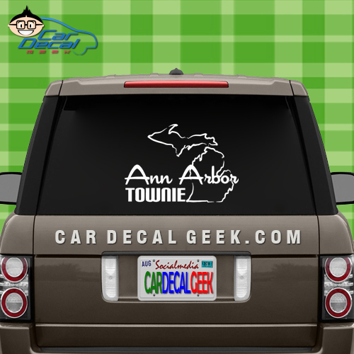 Ann Arbor Townie Car Window Decal Ann Arbor Townie Car Window Decal