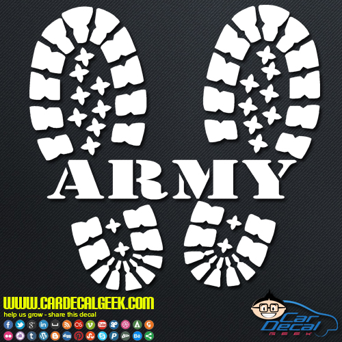 Army Combat Boots Car Sticker