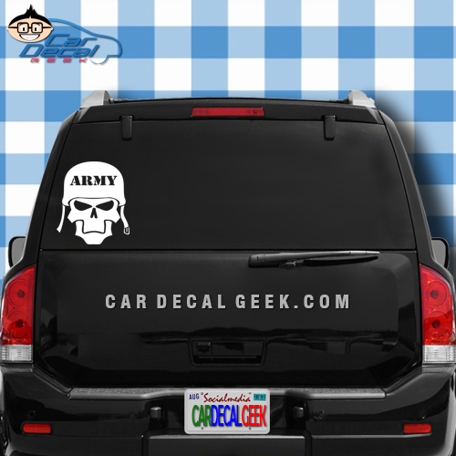 Army Skull Car Window Decal Vinyl Sticker