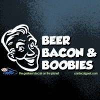 Beer BAcon and Boobies Car Decal