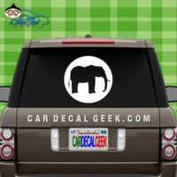 Elephant Slhouette Car Window Decal Sticker
