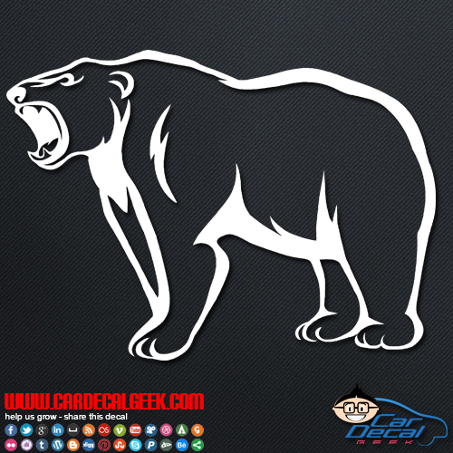 Growling Bear Car Window Vinyl Decal Sticker Wildlife Animal Decals