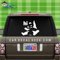 Panda Waving Hi Car Window Sticker