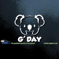 Koala Bear G'Day Car Decal