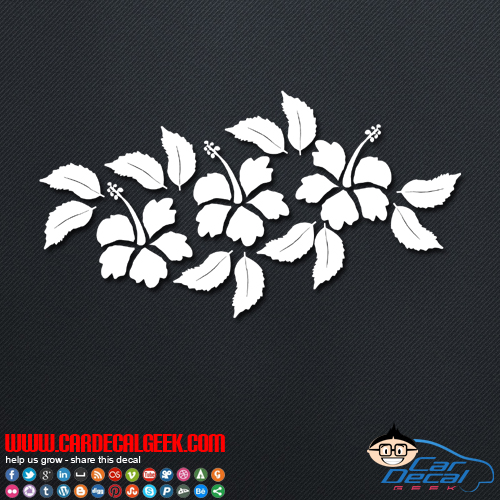 Three Tropical Hibiscus Flowers Car Decal