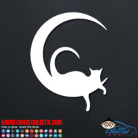 Cat on the Moon Decal
