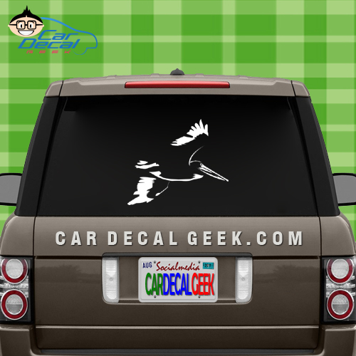 Flying Pelican Car Window Decal Sticker