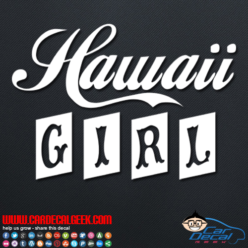 Hawaii Girl Car Decal