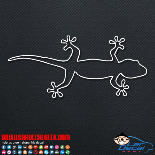 Adesivo Auto Geco Lucertola – Sticker JDM In Vinile – Resistente UV E Autolavaggio – Colori Rosso E Bianco, Misura 93x88 Mm – Per Auto, Laptop, Finestre