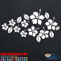 Tropical Hibiscus Flowers Car Decal